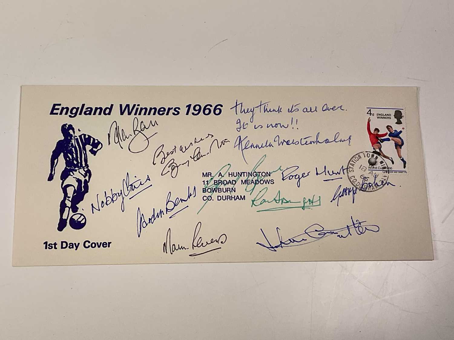 Lot 2343 - ENGLAND WORLD CUP WINNERS 1966; a first day...