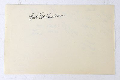 Lot 534 - BURT TRAUTMANN; a page from an autograph book...