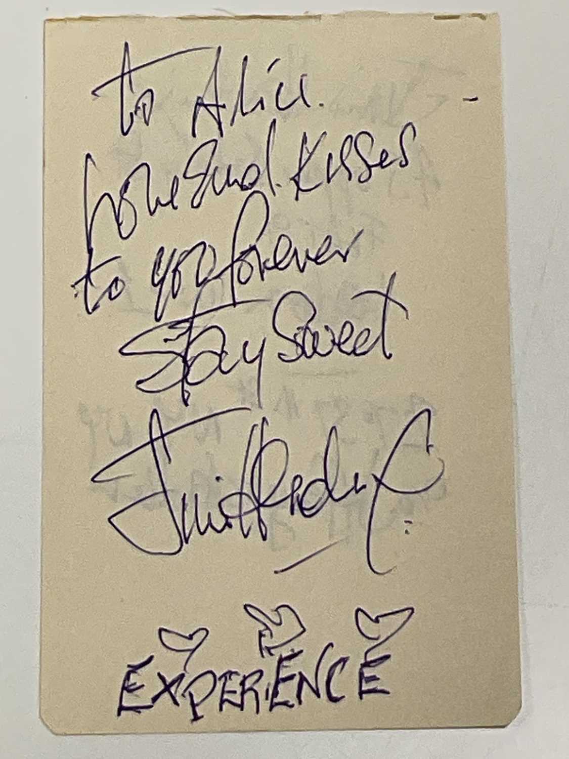 Lot 2045 - JIMI HENDRIX; a page from an autograph book...