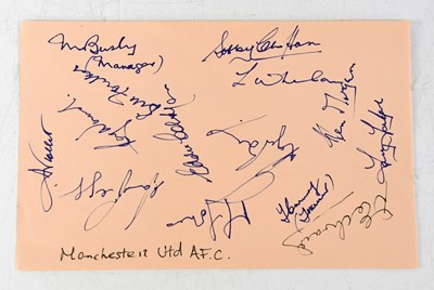 Lot 530 - MANCHESTER UNITED; a page from an autograph...