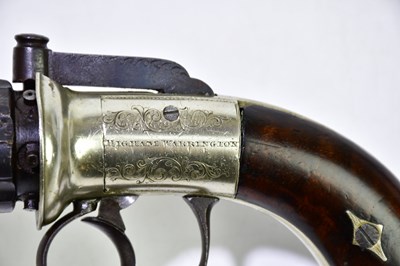 Lot 1015 - A 19th century pepper-box revolver with steel...