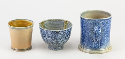 Lot 725 - STEVE HARRISON (born 1967); a salt glazed mug,...