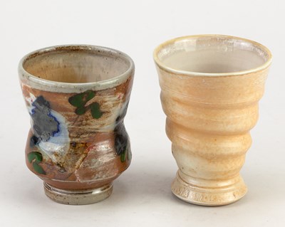 Lot 30 - RICHARD DEWAR; a salt glazed beaker covered in...