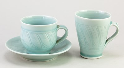 Lot 3 - DEREK EMMS (1929-2004); a porcelain cup and...