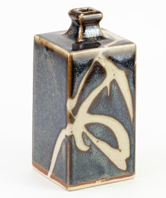 Lot 42 - Mashiko Ware; a square stoneware bottle...