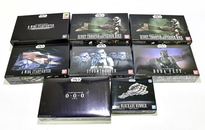 Lot 129 - BAN DAI; eight boxed Star Wars models to...