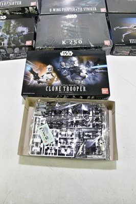 Lot 130 - BAN DAI; eight boxed Star Wars model kits to...