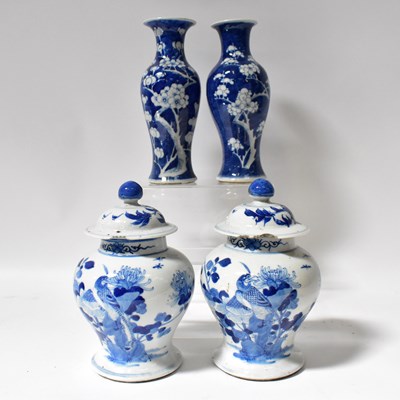 Lot 352 - A pair of late 19th century Chinese blue and...