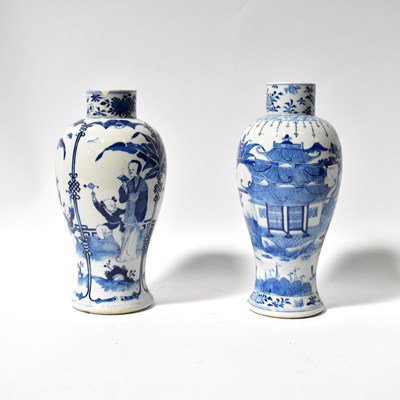 Lot 360 - A 19th century Chinese dark blue and white...