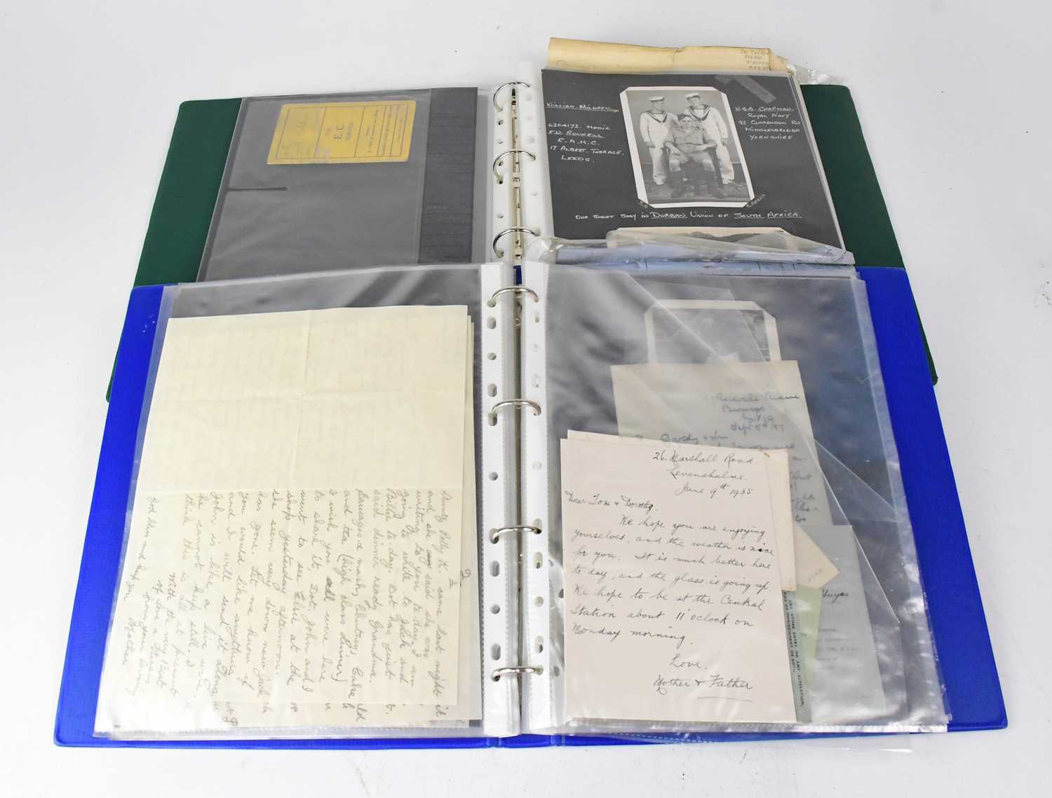 Lot 410 - Two folders of ephemera relating to military...