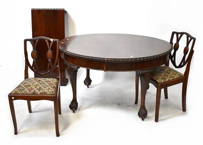 Lot 40 - A 20th century mahogany oval extending dining...