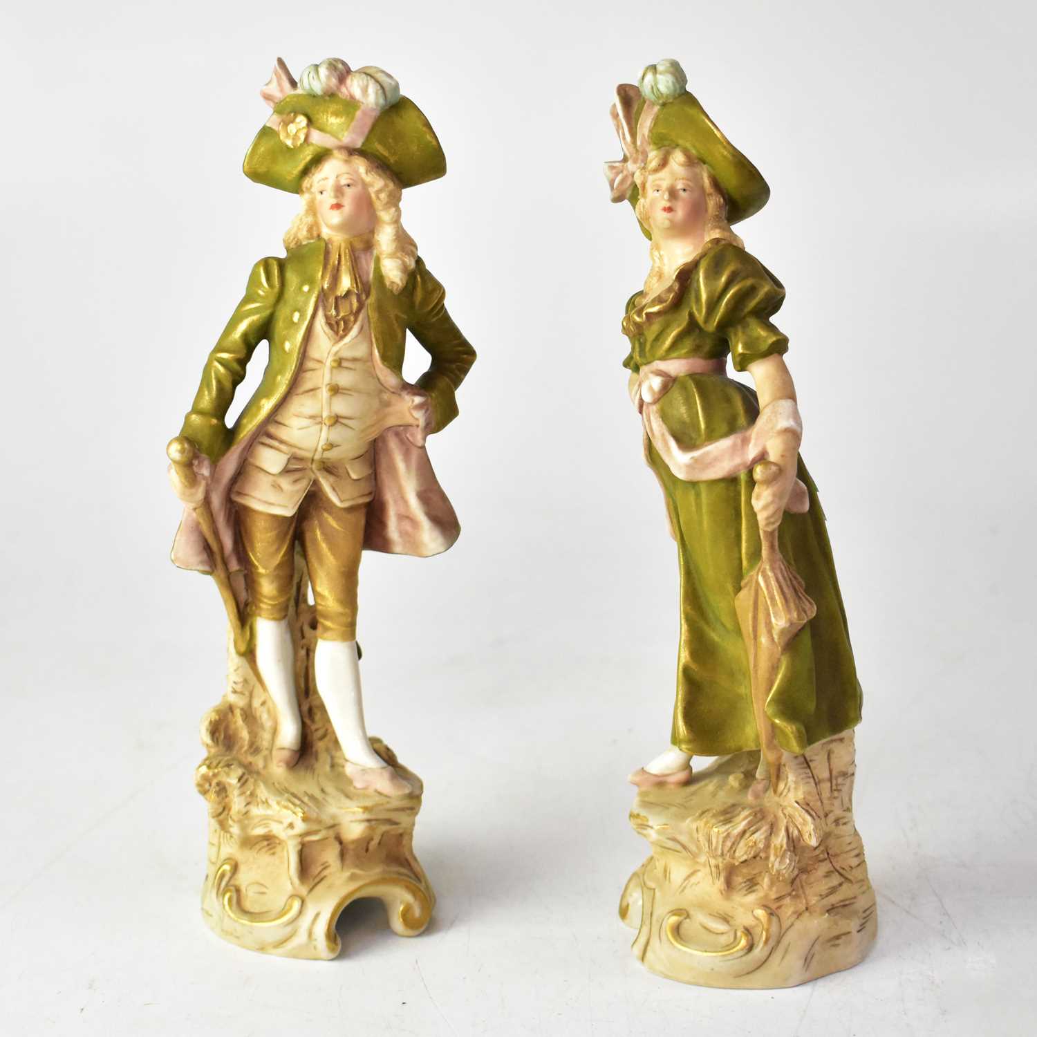 Lot 292 - ROYAL DUX; a pair of figures, a gentleman and...