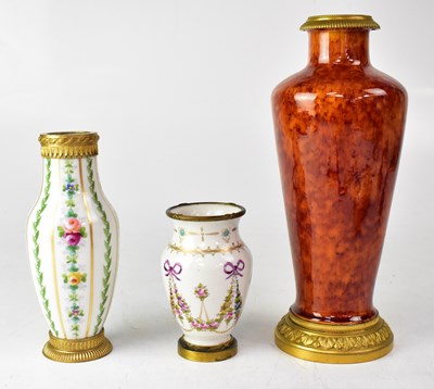 Lot 277 - SÈVRES; a hand painted porcelain vase with...
