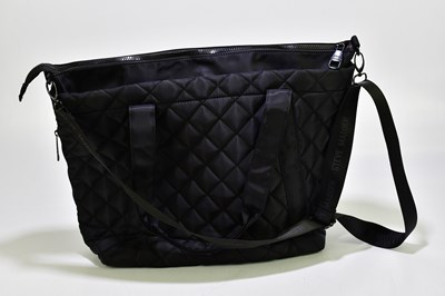 Lot 722 - STEVE MADDEN; a large quilted black nylon tote...