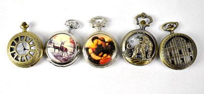 Lot 1109 - Five quartz pocket watches