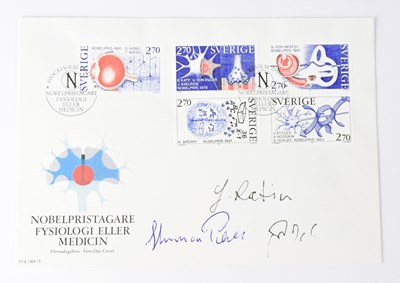 Lot 658 - A first day cover bearing three signatures...