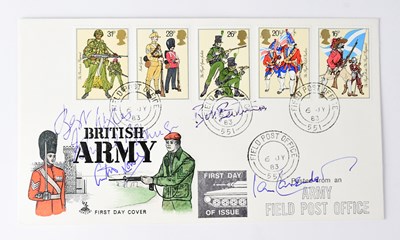 Lot 682 - DAD'S ARMY; a first day cover bearing several...