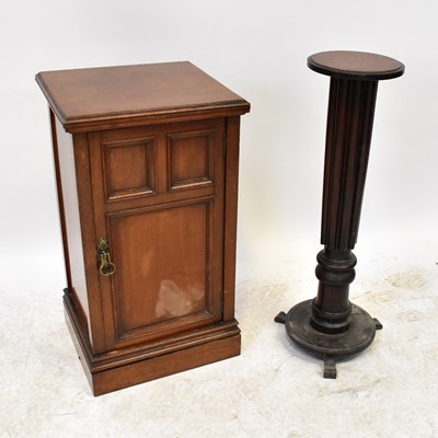 Lot 64 - An Edwardian walnut pot cupboard, width 42cm...