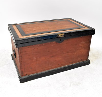 Lot 67 - A Victorian pine tool chest with hinged lid...