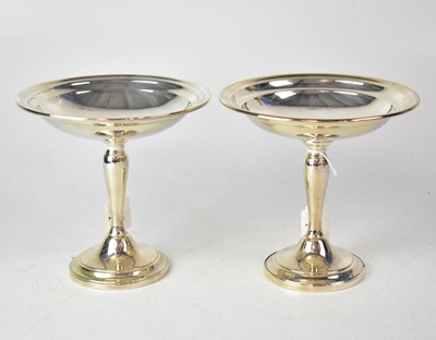 Lot 761 - GORHAM; a pair of American silver tazzas, each...