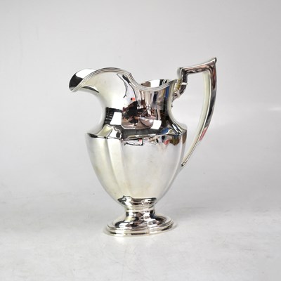 Lot 769 - GORHAM; a silver water jug or pitcher of...