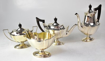 Lot 721 - GORHAM; a silver three-piece tea and coffee...