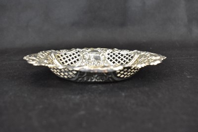 Lot 732 - An Edwardian hallmarked silver oval pierced...