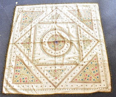 Lot 197 - A late 19th/early 20th century embroidered...