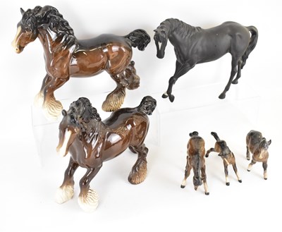 Lot 295 - BESWICK; six collectible horse figures...