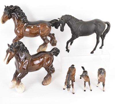 Lot 295 - BESWICK; six collectible horse figures...