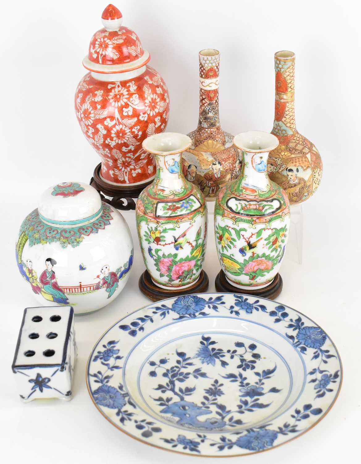 Lot 338 - Eight items of Oriental ceramics, to include a...