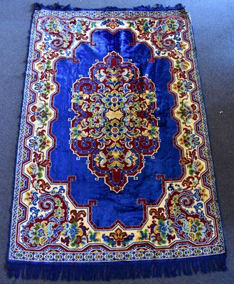 Lot 96 - A c.1940s Egyptian silk rug, with coloured...