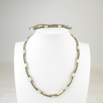 Lot 1224 - An Art Deco 925 silver semi-rigid necklace...