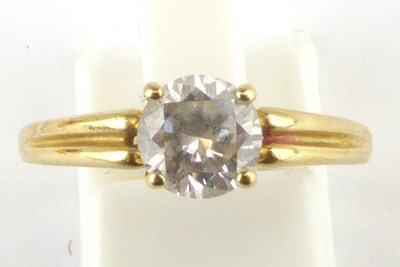 Lot 950 - A 14ct gold dress ring with claw set white...