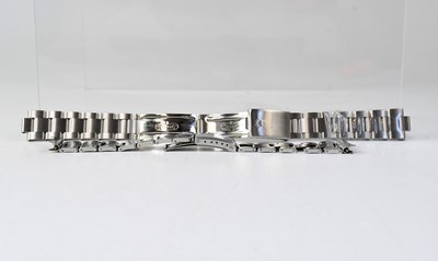 Lot 1336 - ROLEX; two stainless steel wristwatch bracelet...