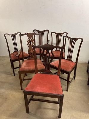 Lot 571 - A group of six 19th century mahogany dining...