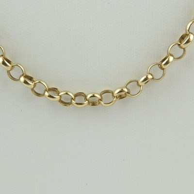 Lot 1134 - A 9ct gold belcher link chain with lobster...