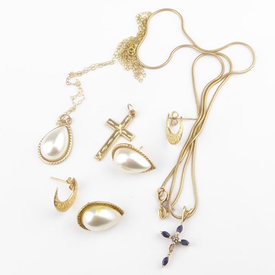 Lot 1219 - Various items of 9ct gold jewellery to include...