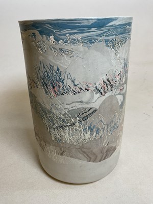 Lot 203 - DARTINGTON POTTERY; a large cylindrical vase...