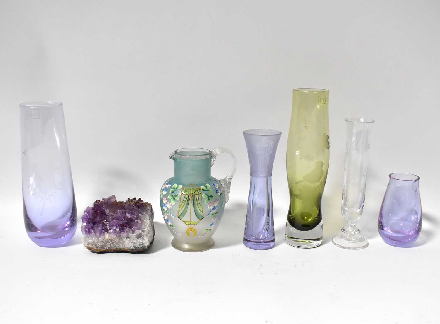 Lot 300 - Five various glass vases to include Caithness...
