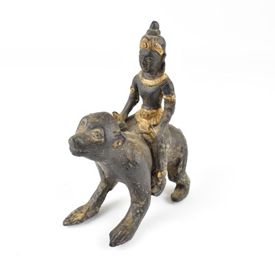 Lot 349 - A 19th century Chinese bronze monkey and rider...