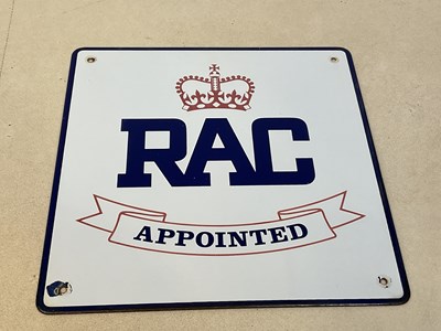 Lot 54 - BURNHAM SIGNS; an enamel RAC Appointed square...