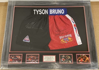 Lot 1954 - MIKE TYSON & FRANK BRUNO; a pair of silk...
