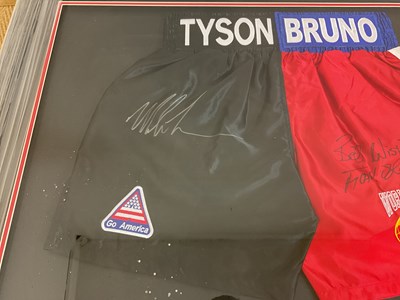 Lot 1954 - MIKE TYSON & FRANK BRUNO; a pair of silk...