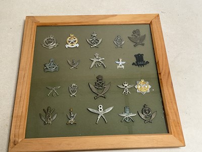 Lot 129 - A framed and glazed display of Gurkha Regiment...