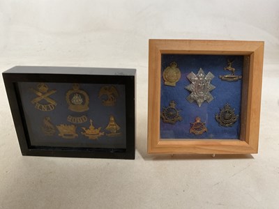 Lot 130 - Two small framed and glazed displays of cap...