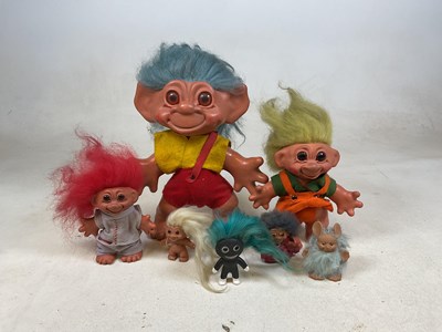 Lot 94 - A collection of vintage trolls manufactured by...