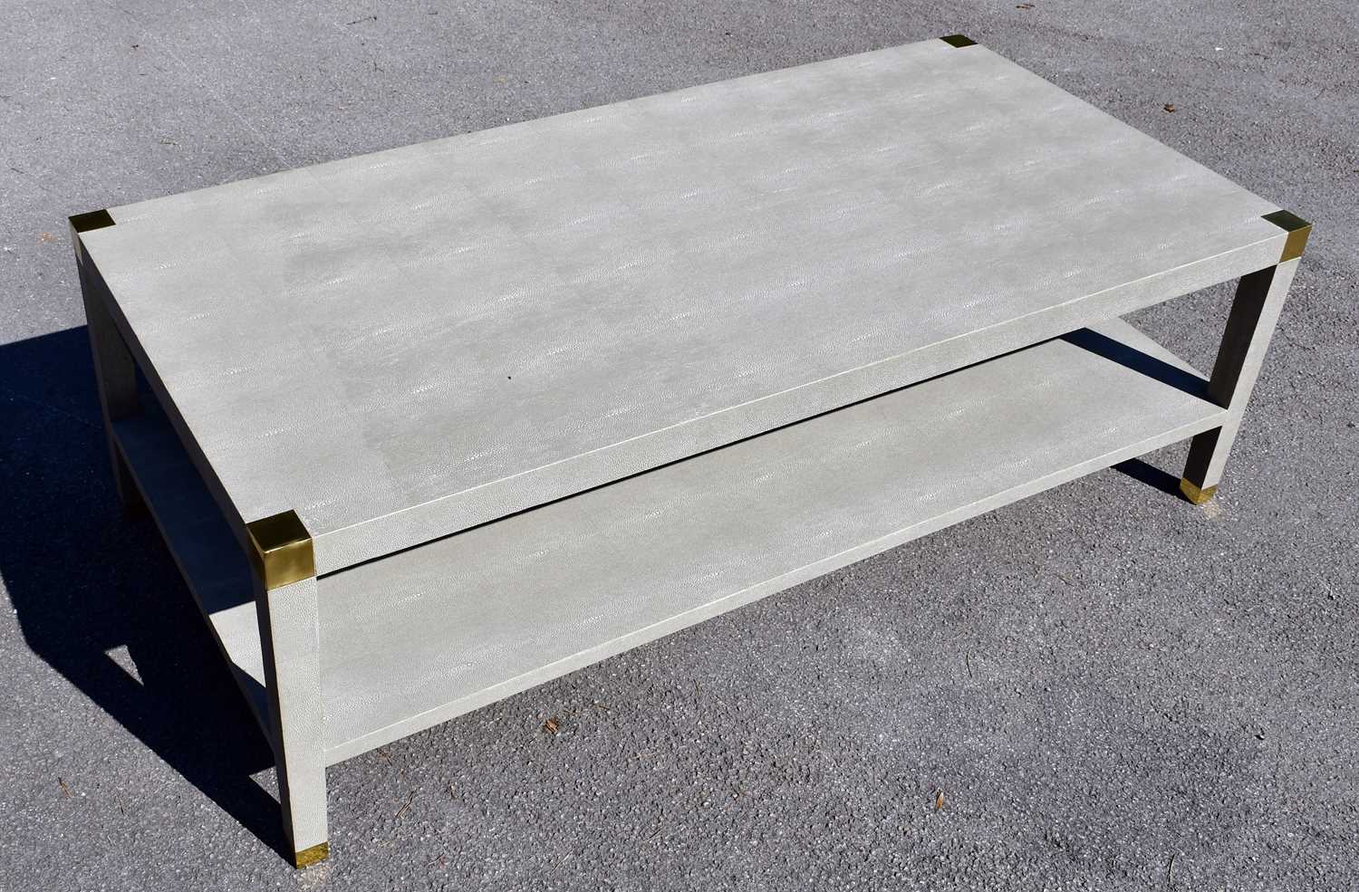 Lot 2618 - OKA; a Osiris faux shagreen coffee table with...