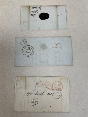 Lot 267 - Three franked Penny Black stamps on envelopes (3)