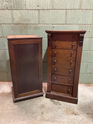 Lot 546 - A mahogany Wellington chest and a music...